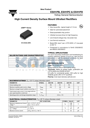 ESH1PB datasheet - Vishay General Semiconductor