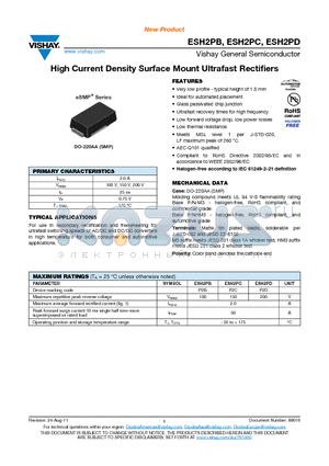 ESH2PB datasheet - High Current Density Surface Mount Ultrafast Rectifiers