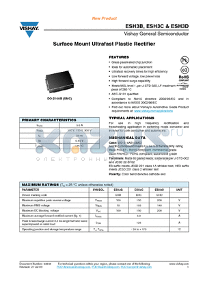 ESH3DHE3-9AT datasheet - Surface Mount Ultrafast Plastic Rectifier