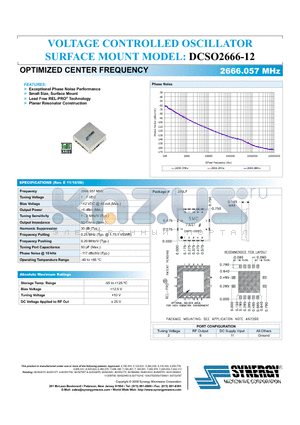 DCSO2666-12 datasheet - VOLTAGE CONTROLLED OSCILLATOR