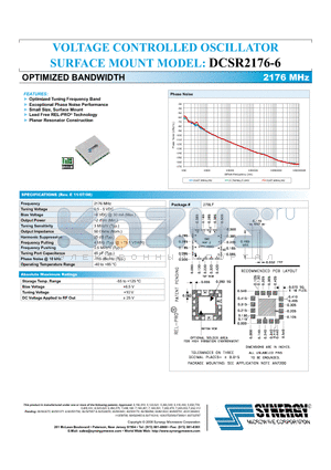 DCSR2176-6 datasheet - VOLTAGE CONTROLLED OSCILLATOR