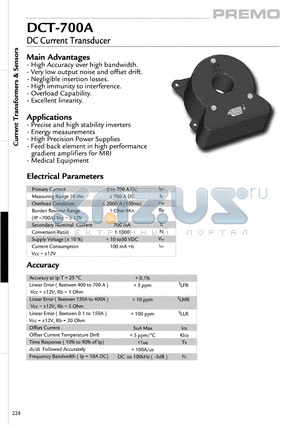 DCT-700A datasheet - DC Current Transducer
