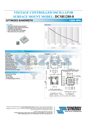 DCSR1280-8 datasheet - VOLTAGE CONTROLLED OSCILLATOR