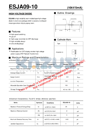 ESJA09-10 datasheet - HIGH VOLTAGE DIODE