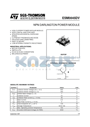 ESM3045DV datasheet - NPN DARLINGTON POWER MODULE