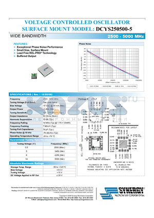 DCYS250500-5 datasheet - VOLTAGE CONTROLLED OSCILLATOR