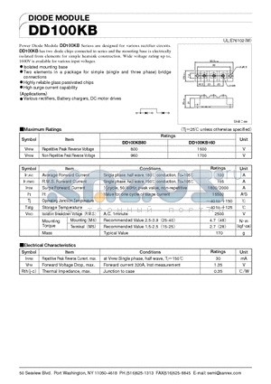 DD100KB datasheet - DIODE MODULE