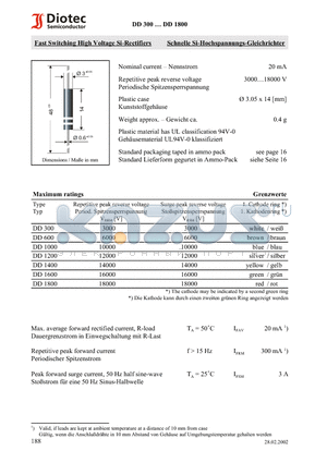 DD1200 datasheet - Fast Switching High Voltage Si-Rectifiers