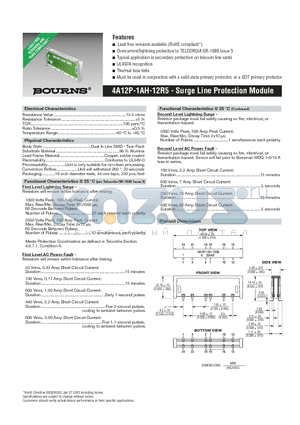4A12P-1AH-12R5 datasheet - Surge Line Protection Module