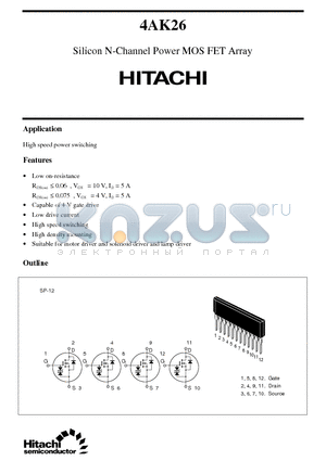 4AK26 datasheet - Silicon N-Channel Power MOS FET Array