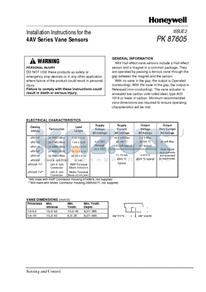 4AV20F-T1 datasheet - Installation Instructions