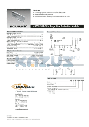 4B06B-504-RC datasheet - Surge Line Protection Module