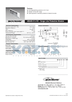 4B08B-513-RC datasheet - Surge Line Protection Module