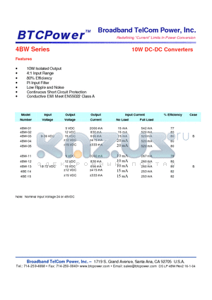 4BE-14 datasheet - 10W DC-DC Converters