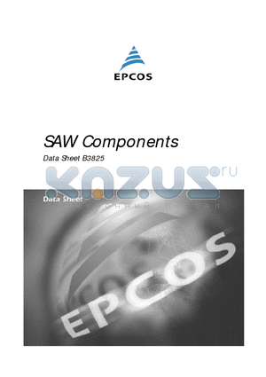 B3825 datasheet - SAW Components Low-loss Filter 380,00 MHz