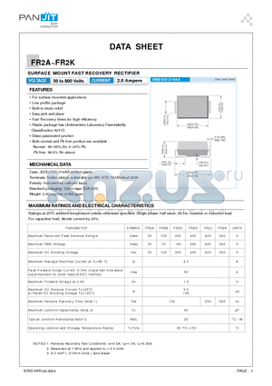 FR2A_04 datasheet - SURFACE MOUNT FAST RECOVERY RECTIFIER