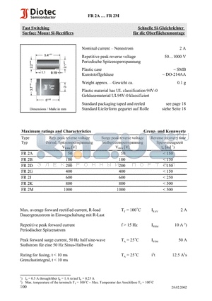 FR2J datasheet - Fast Switching Surface Mount Si-Rectifiers