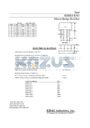 B393-40-1 datasheet - Silicon Bridge Rectifier