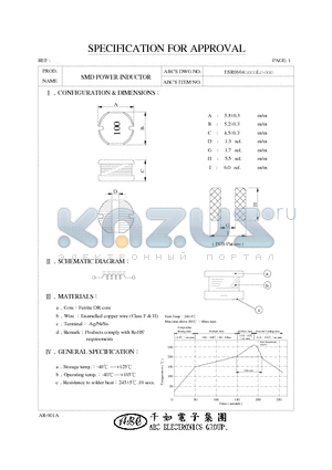 ESR0604100ML datasheet - SMD POWER INDUCTOR