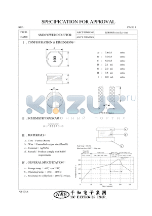 ESR0805100ML datasheet - SMD POWER INDUCTOR