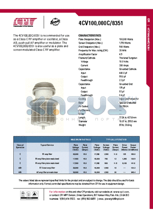 4CV100-000C datasheet - RF amplifier
