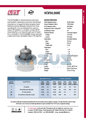 4CV50-000E datasheet - RF amplifier