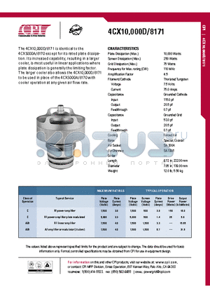 4CX10-000D datasheet - RF power amplifier