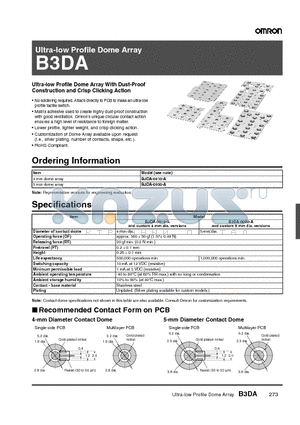 B3DA datasheet - Ultra-low Profile Dome Array