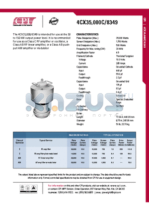 4CX35-000C datasheet - RF amplifier