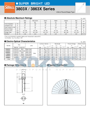 FR3863X datasheet - SUPER BRIGHT LED