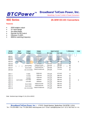 4EE-02 datasheet - 25-30W DC-DC Converters