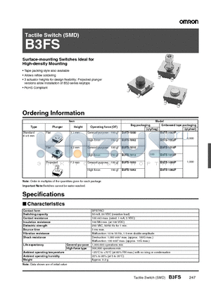 B3FS datasheet - Tactile Switch (SMD)