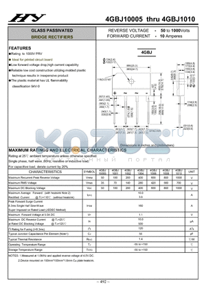 4GBJ1002 datasheet - GLASS PASSIVATED BRIDGE RECTIFIERS