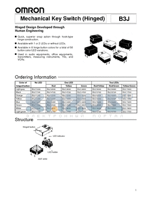 B3J datasheet - Mechanical Key Switch(Hinged)