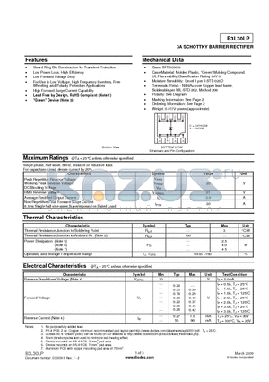 B3L30LP datasheet - 3A SCHOTTKY BARRIER RECTIFIER