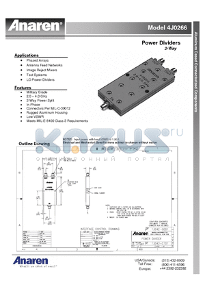 4J0266 datasheet - Power Dividers