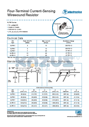 4LPW10R010J datasheet - Four-Terminal Current-Sensing Wirewound Resistor