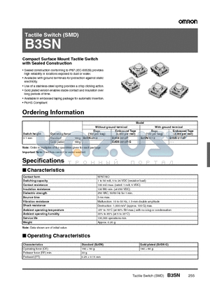 B3SN-3112P datasheet - Tactile Switch (SMD)