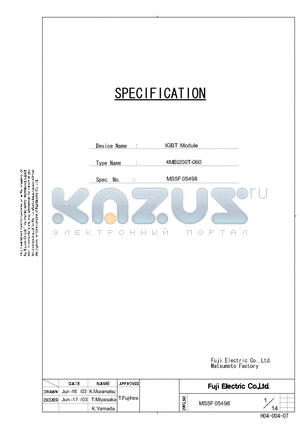 4MBI200T-060 datasheet - IGBT Module