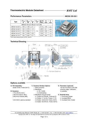 4MC06-105-05/1 datasheet - Thermoelectric Module