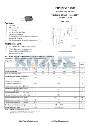 FR520F datasheet - Fast Recovery Rectifiers