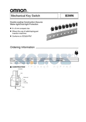 B3WN-6002 datasheet - Mechanical Key Switch