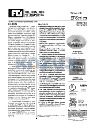 ET-1080-SLM-24-VFR datasheet - Wheelock