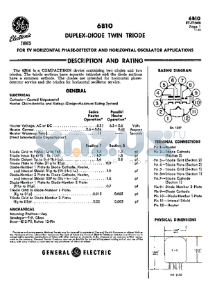 ET-T1646 datasheet - DUPLEX-DIODE TWIN TRIODE