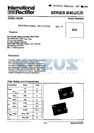 B40C10 datasheet - POWER MODULES DIODE