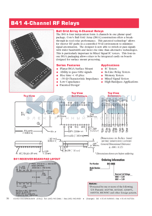 B41-0001 datasheet - 4-Channel RF Relays