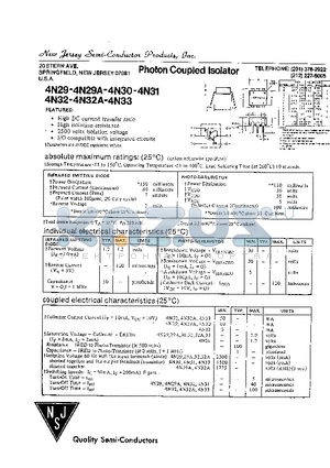 4N32A datasheet - Photon Coupled Isolator