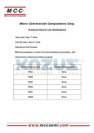 FR8A datasheet - 8 Amp Fast Recovery Rectifier 50 to 1000 Volts