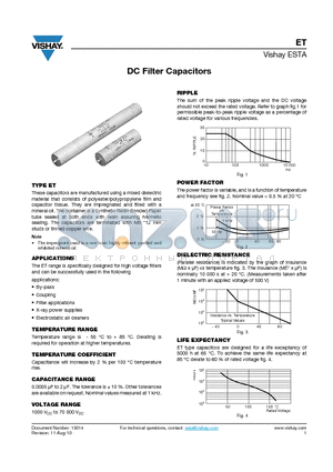 ET10-103 datasheet - DC Filter Capacitors