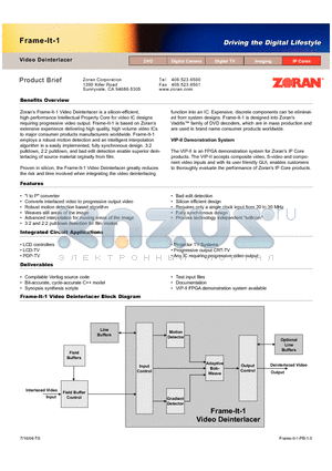 FRAME-IT-1 datasheet - Video Deinterlacer